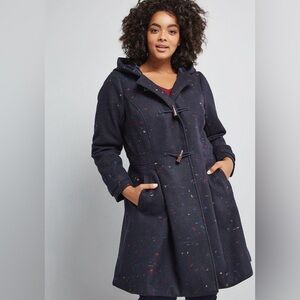 Modcloth Speckled Swing Coat with Toggles, size 1x
